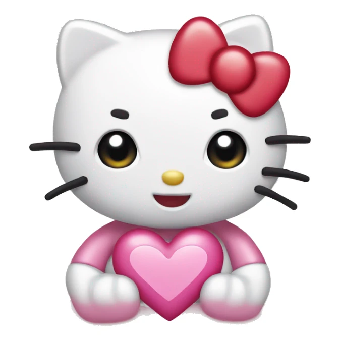 hello kitty with heart eyes  sticker