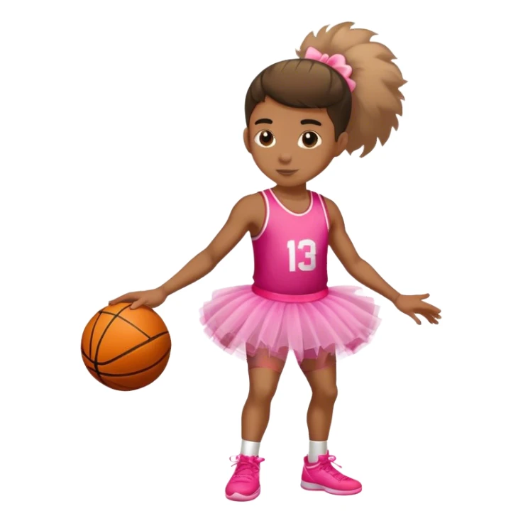 Basketball player in tutu sticker