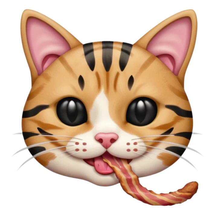 Cat eating BACON sticker