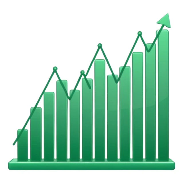 graph with line going up and being green sticker
