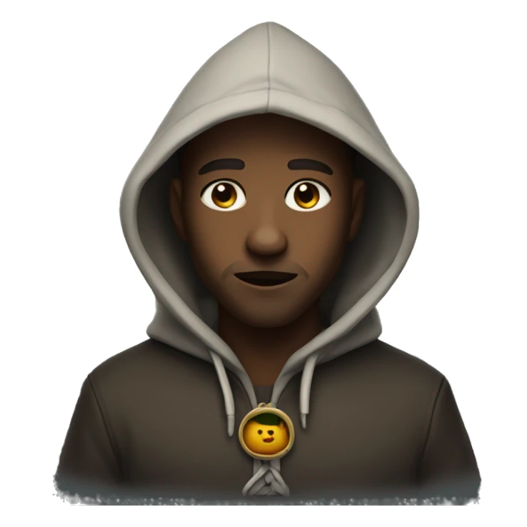 Dag wearing a hoodei sticker