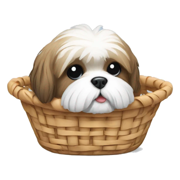 Shi tzu in a basket  sticker