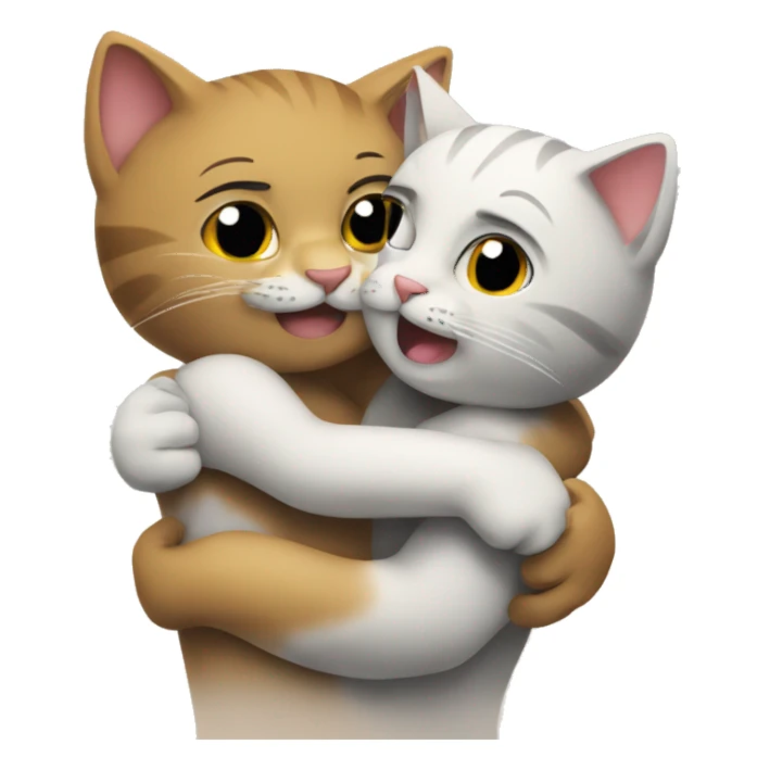 The cats are hugging sticker