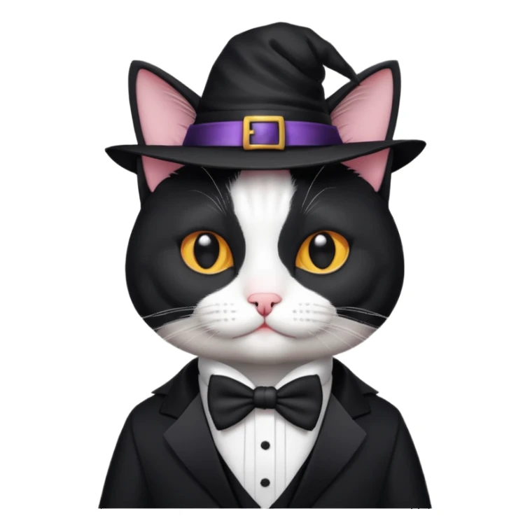 Halloween tuxedo cat sticker