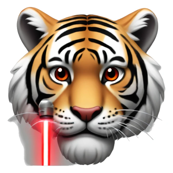discord 2D tiger face with red lightsaber sticker