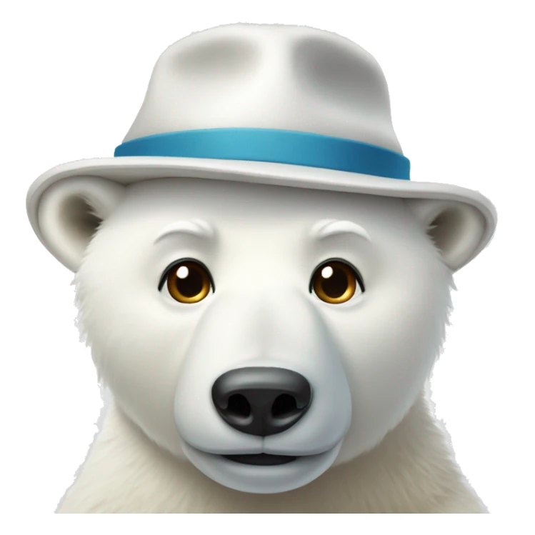 Polar bear wearing a hat sticker
