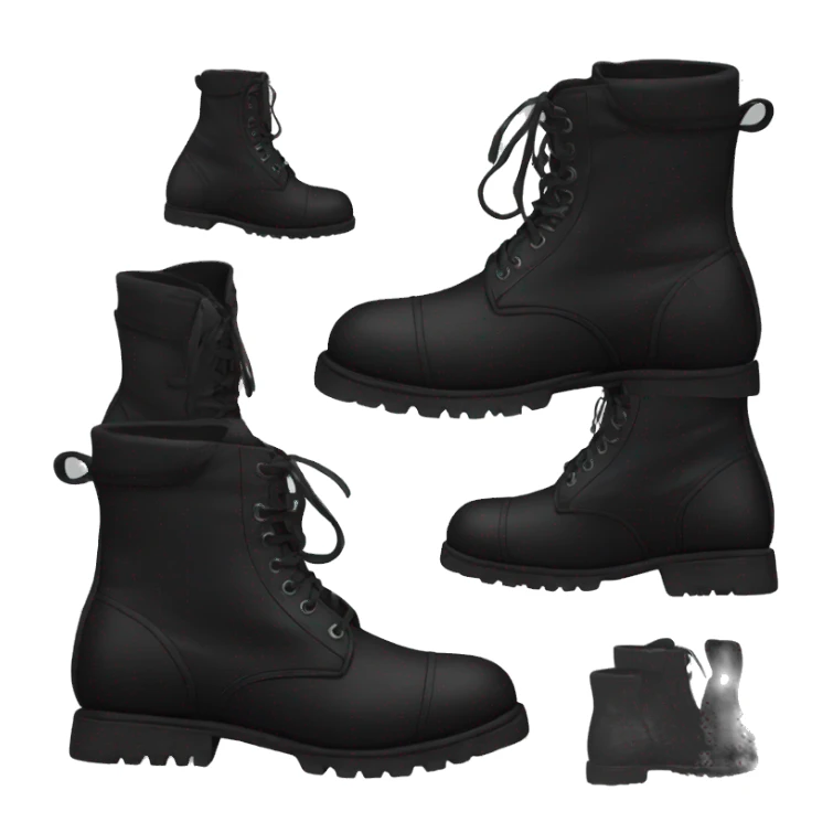Black combat boots sticker
