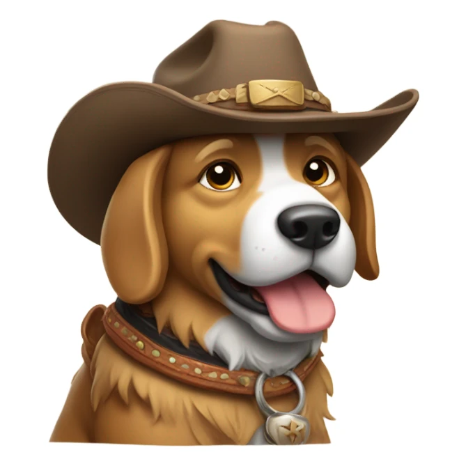 a cowboy riding a dog  sticker