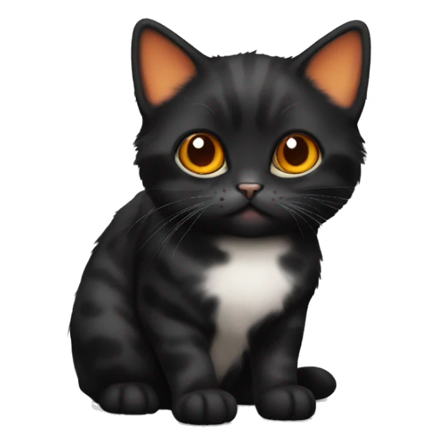 Black munchkin cat with orange spots sticker
