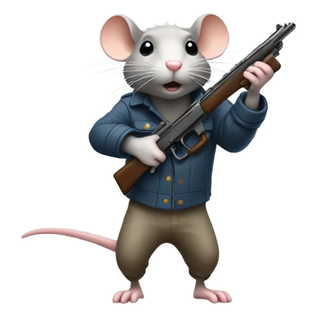 Rat shooting a gun sticker