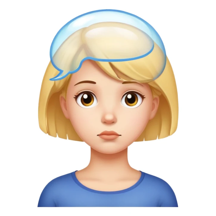 Girl with thinking bubble sticker