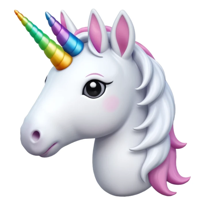 white unicorn toy facing camera sticker