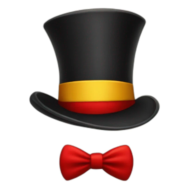 Red top hat with yellow line sticker
