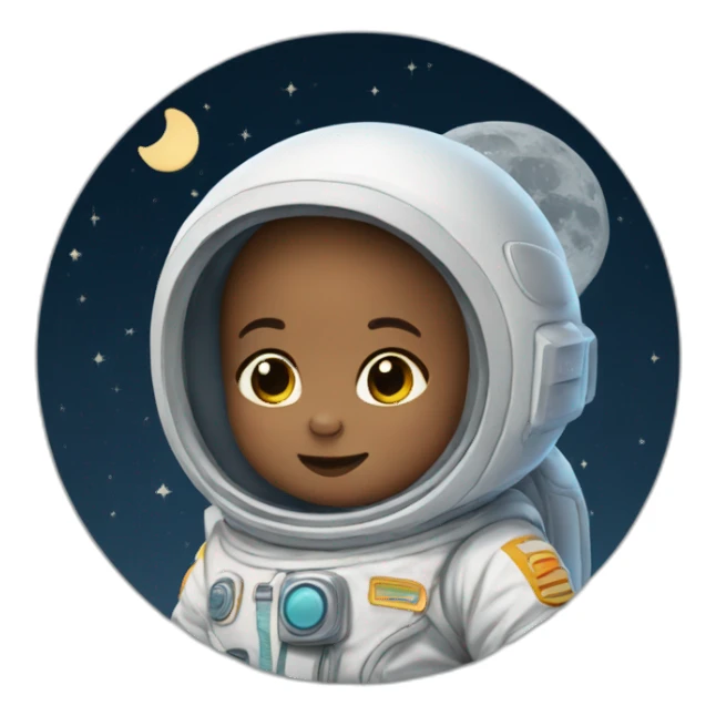 Bébé sur la lune sticker