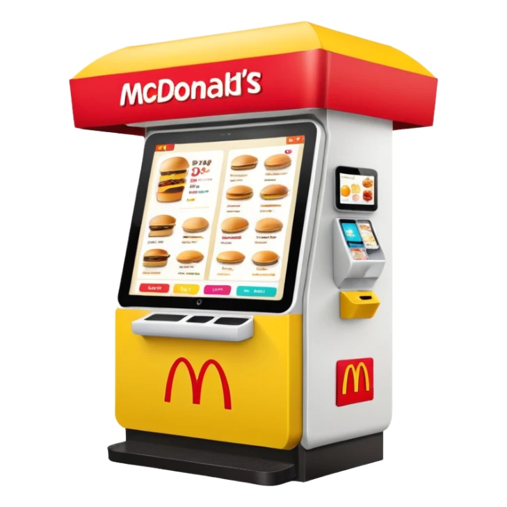 mcdonald's kiosk with various menu options sticker