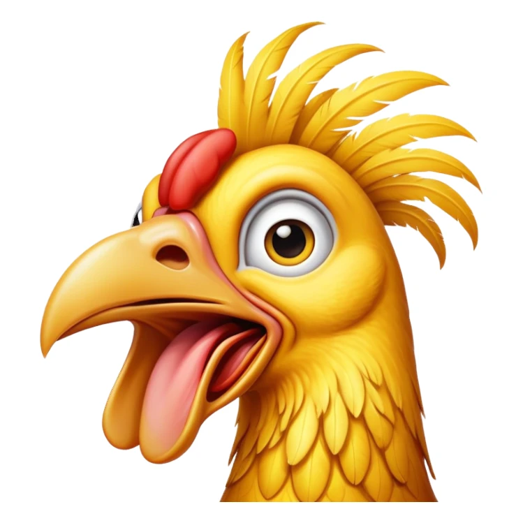 shouting yellow long neck chicken sticker