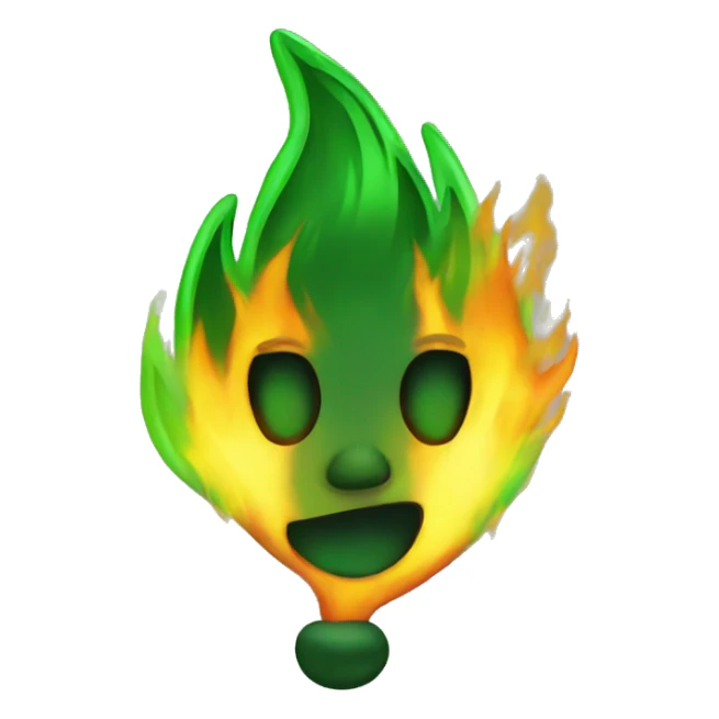 green fire hear sticker