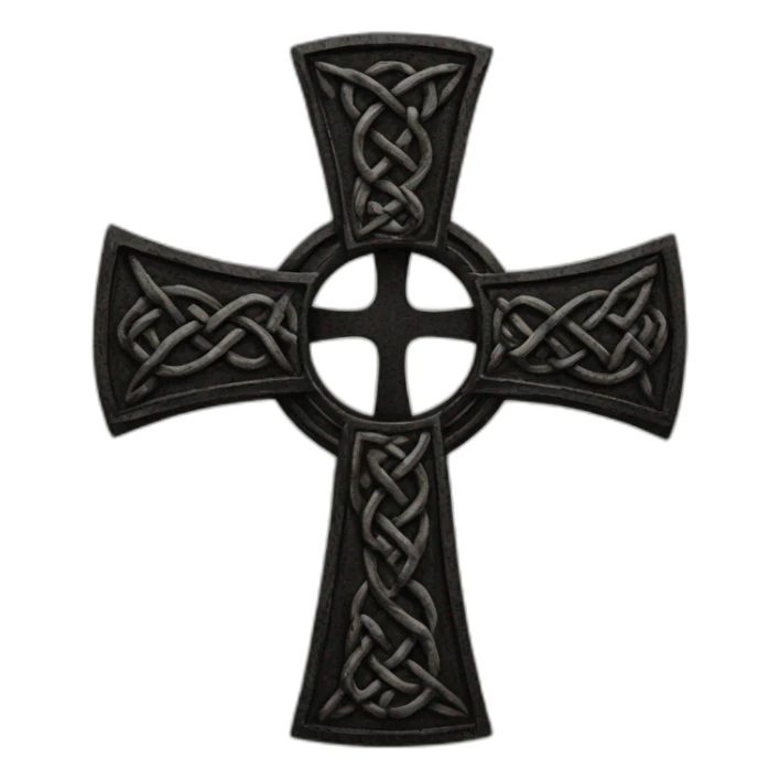 celtic cross on black flag sticker