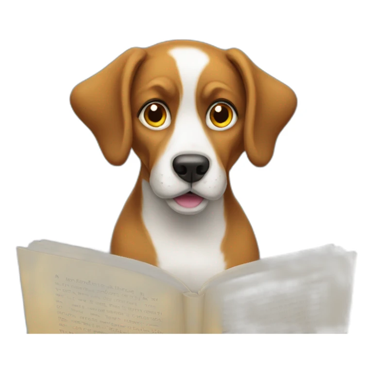 A dog reading sticker