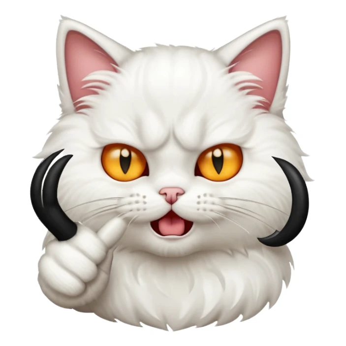 Orta parmak çeken kedi sticker