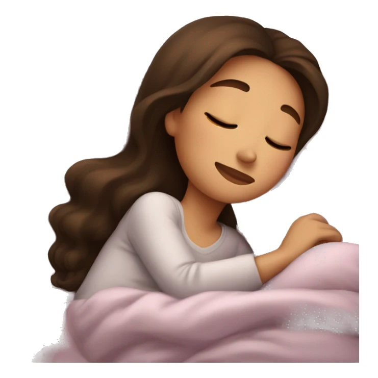 brunette girl sleeping cozy sticker