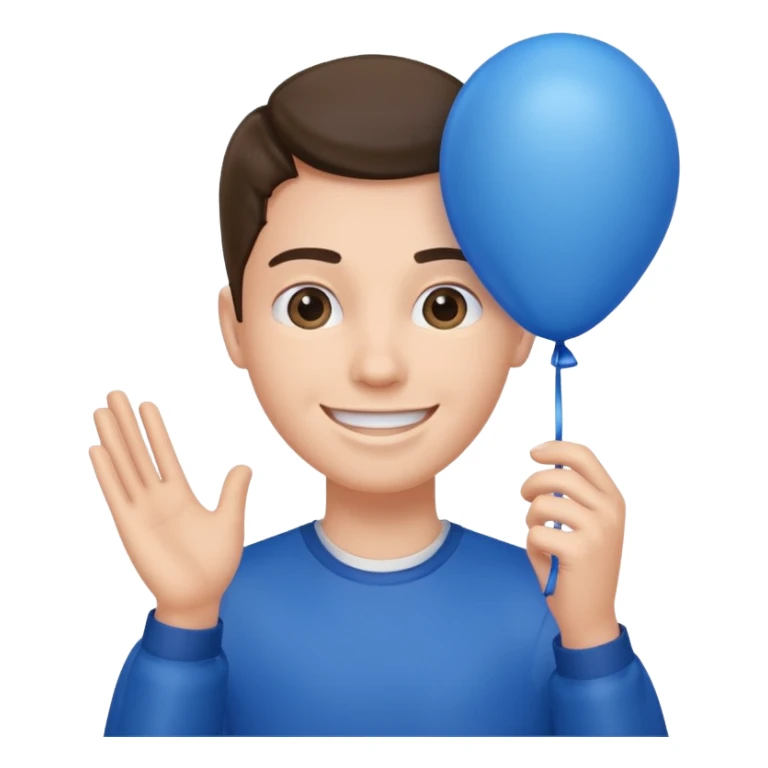 layer holding blue balloon sticker
