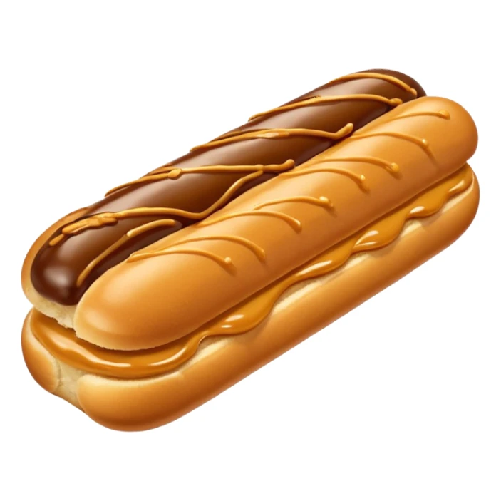  realistic éclair with topping of butterscotch melting  sticker