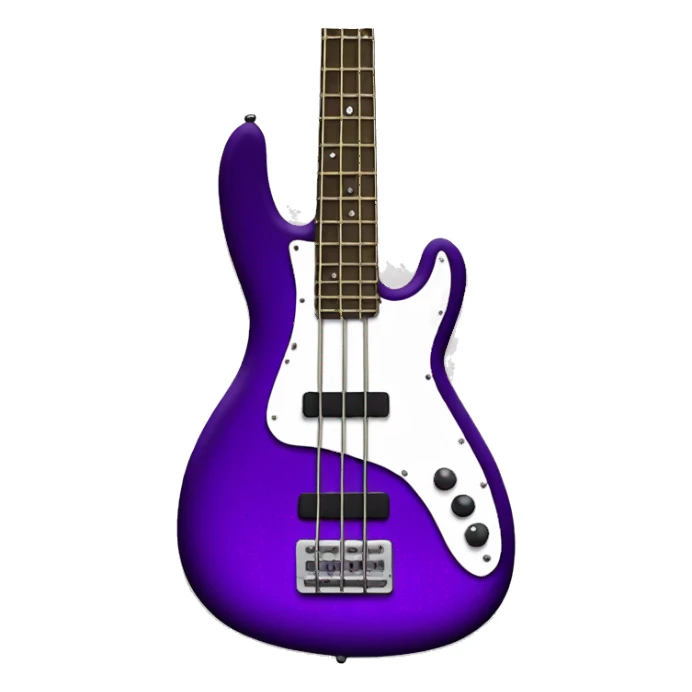 Purple 4 string bass guitar  sticker