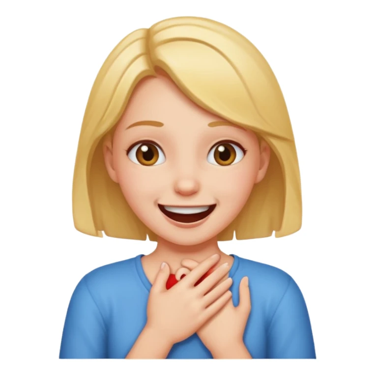 Girl smiling choking herself sticker