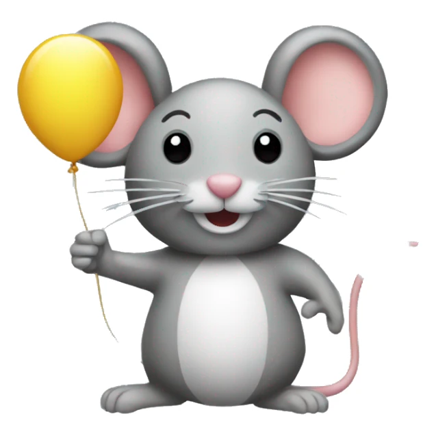 Mouse shaped balloon sticker