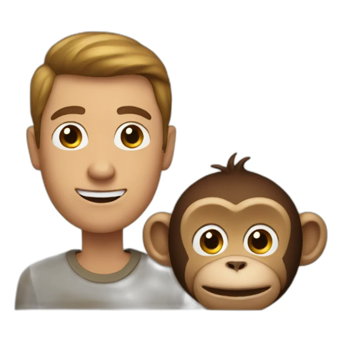 man and monkey sticker