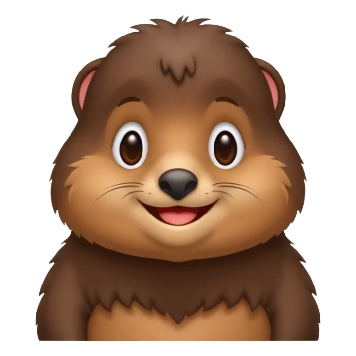 cute mole, simple, friendly, suitable for an emoji sticker