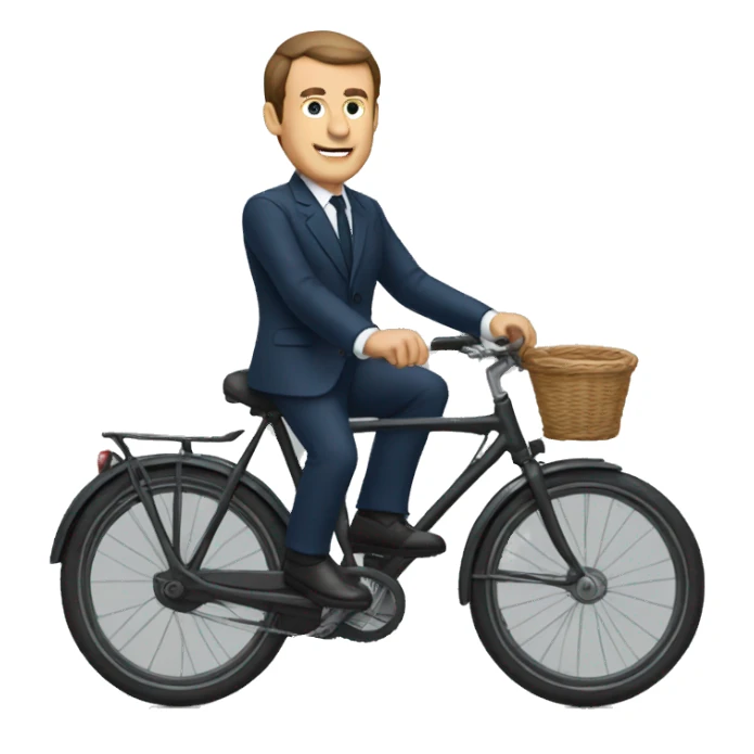 macron en vélo sticker
