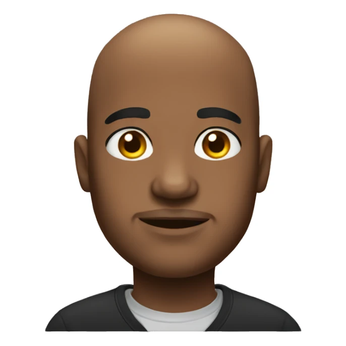 bald black man fat sticker