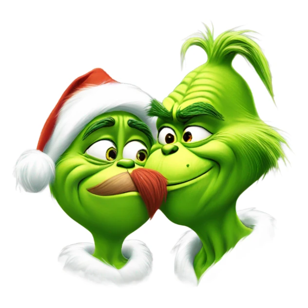 The grinch kissing another grinch sticker