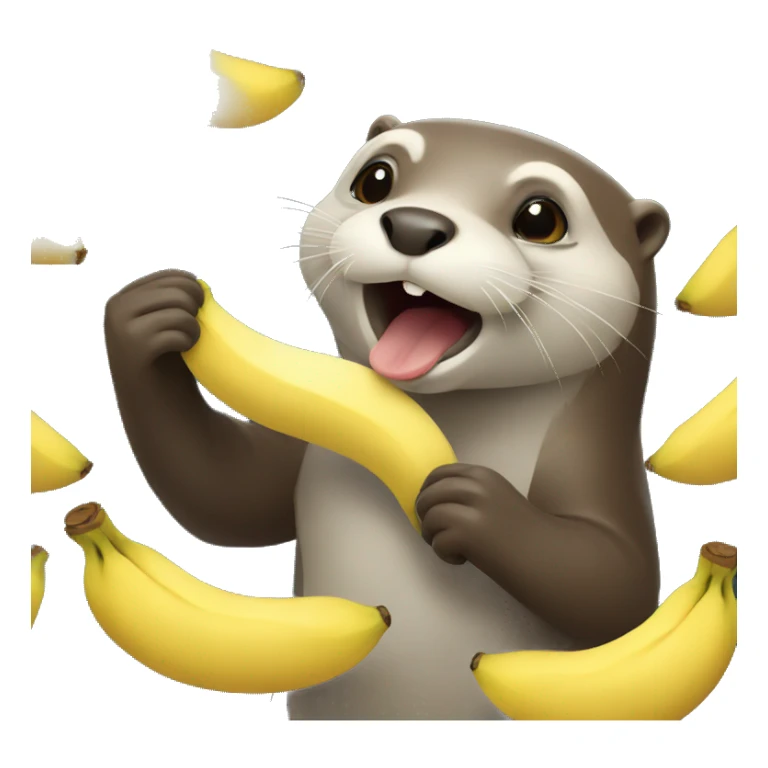 Otter eating a banana  sticker