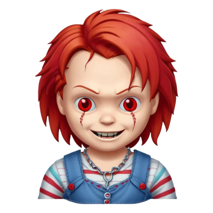 chucky horror icon neckless sticker