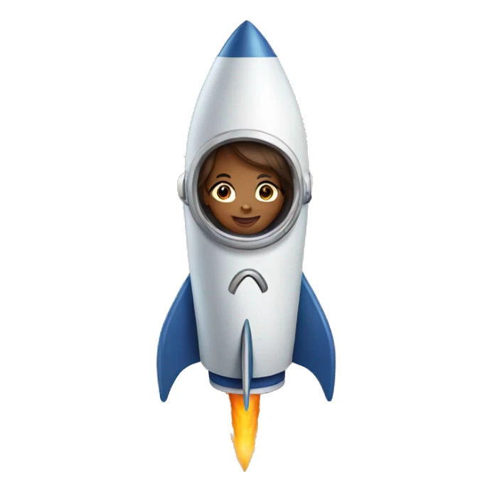 Girl in a rocket sticker