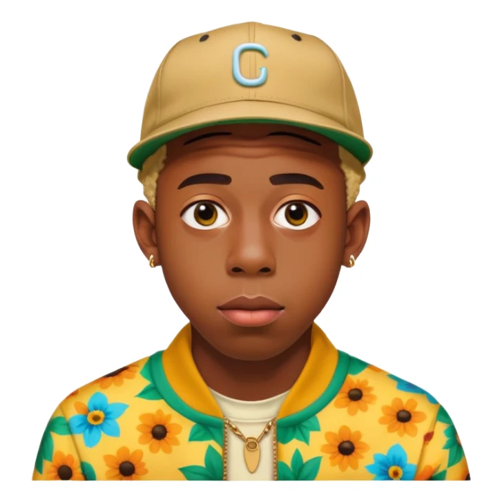 Tyler the Creator rapper with his distinctive style and colorful outfits sticker
