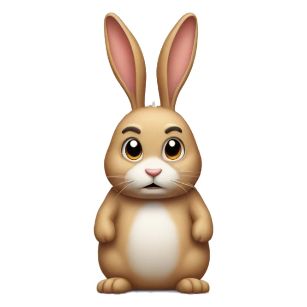 rabbit body unhappy sticker
