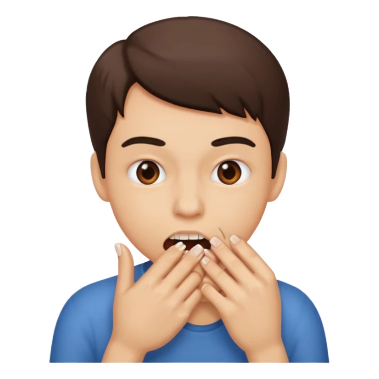 Person biting nails sticker