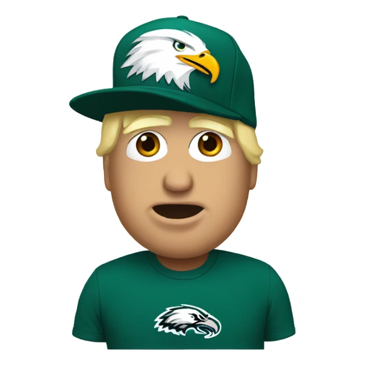 donald trump wearing a eagles hat sticker