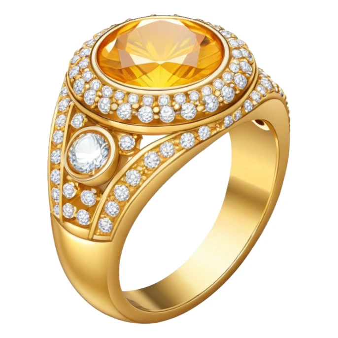 Gold and diamond ring  sticker