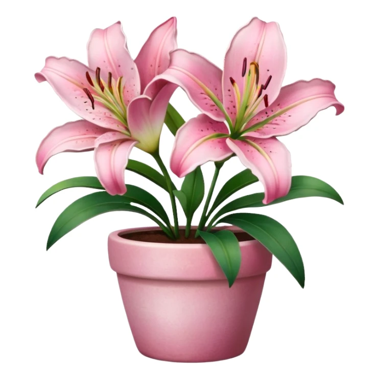 pink lily flower pot sticker