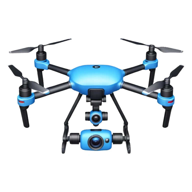 cinematic camera drone object icon, 3-axis gimbal stabilized camera, large lens, carbon fiber arms, glowing status lights, 3D cartoon, mobile game icon style, centered, clean background, no text, no watermark
  sticker