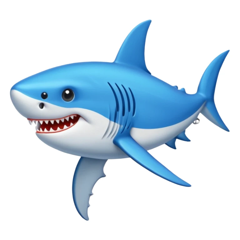 Un tiburón con tenis azules sticker