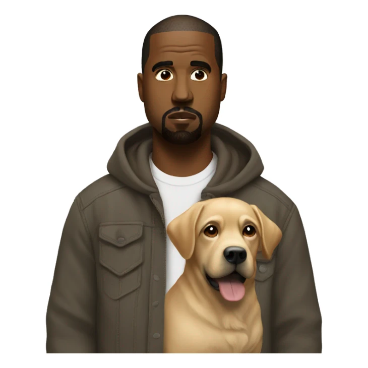 Kanye west with a dog sticker