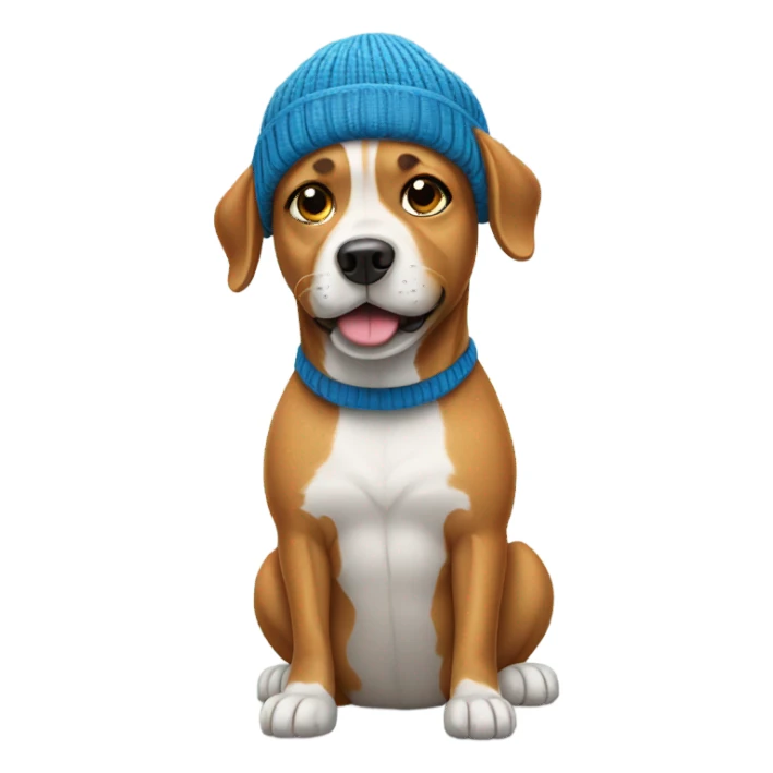 dog wearing beanie sticker