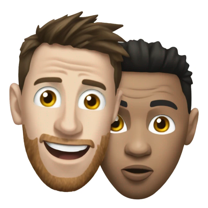 Messi et Ronaldo qui mange  sticker