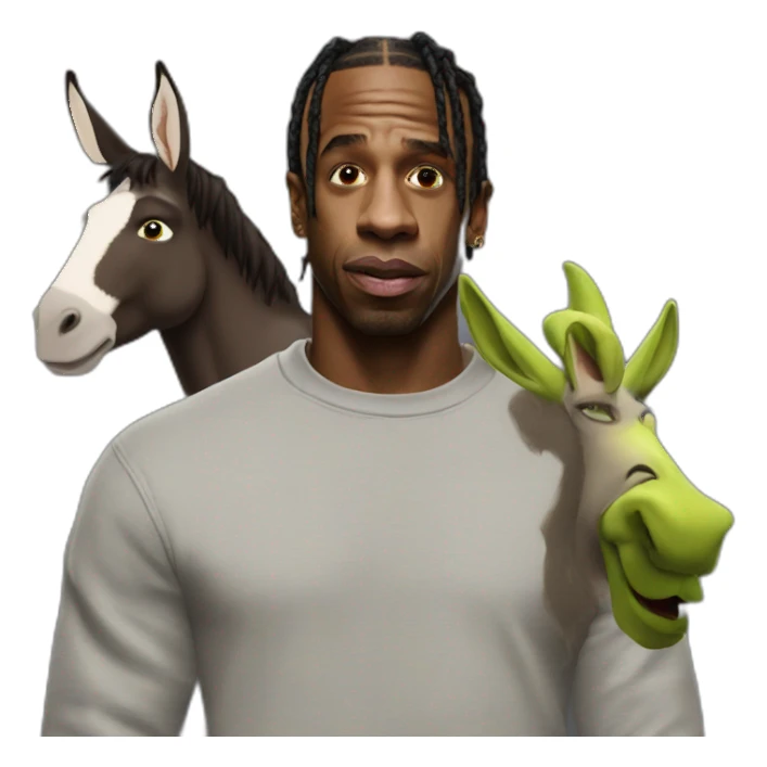 Travis scott mixed with Donkey from shrek sticker